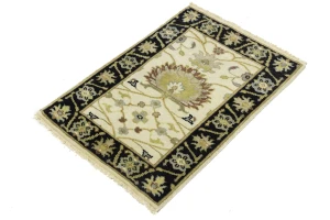 Cream Floral Traditional 2X3 Oushak Chobi Oriental Rug
