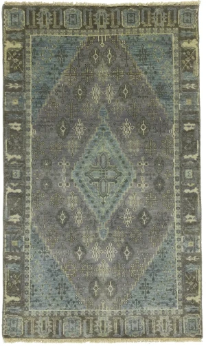 Muted Taupe Tribal 3X5 Indo-Joshaghan Oriental Rug