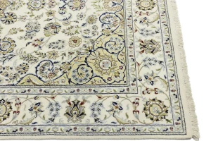 Cream Traditional Floral 6X9 Indo-Nain Oriental Rug