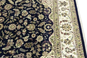 Blue Floral 9X12 Indo-Nain Oriental Rug
