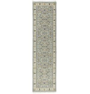 Light Blue Floral 3x10 Indo-Nain Oriental Runner Rug