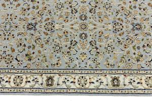 Light Blue Floral 3x10 Indo-Nain Oriental Runner Rug