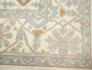 Muted Cream Floral Transitional 9X12 Oushak Oriental Rug