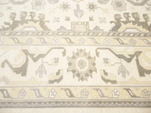 Muted Cream Floral Transitional 10X20 Oushak Oriental Rug