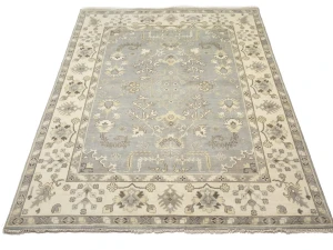 Muted Floral Colorfast 9X12 Oushak Chobi Oriental Rug