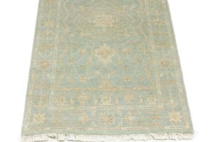 Muted Teal Floral Transitional 3X10 Oriental Runner Rug