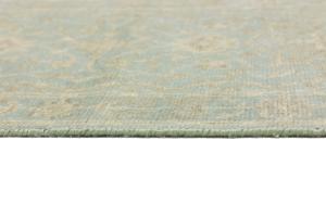 Muted Teal Floral Transitional 3X12 Oriental Runner Rug