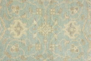 Muted Teal Floral Transitional 3X12 Oriental Runner Rug