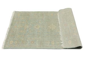 Muted Teal Floral 3X5 Transitional Oriental Rug