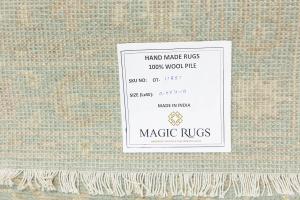 Muted Teal Floral 3X5 Transitional Oriental Rug