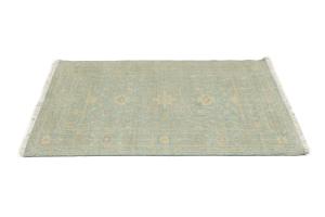 Muted Teal Floral 3X5 Transitional Oriental Rug