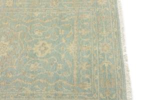 Muted Teal Floral 3X5 Transitional Oriental Rug