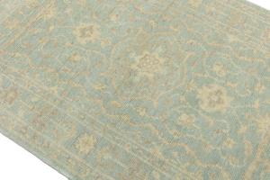 Muted Teal Floral 3X5 Transitional Oriental Rug