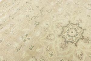 Muted Pinkish Beige Floral 10X10 Transitional Oriental Square Rug
