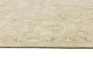 Muted Pinkish Beige Floral 10X10 Transitional Oriental Square Rug