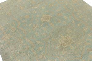 Muted Teal Floral 5X8 Transitional Oriental Rug