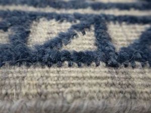 Blue & Cream Geometric 9X12 Modern Oriental Rug