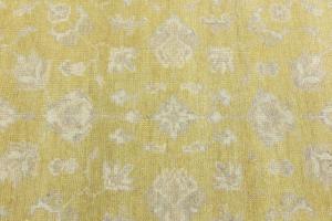 Muted Golden Yellow Floral 4x6 Transitional Oriental Area Rug