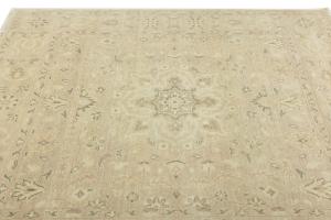 Muted Pinkish Beige Floral 8X8 Transitional Oriental Square Rug