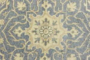 Muted Gray Floral 6X6 Transitional Oriental Round Rug