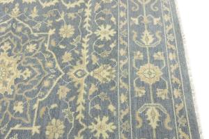 Muted Gray Floral 8X8 Transitional Oriental Square Rug