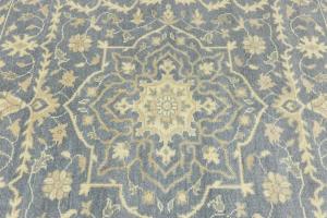 Muted Gray Floral 8X8 Transitional Oriental Square Rug