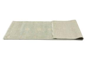 Muted Teal Floral Transitional 3X8 Oriental Runner Rug