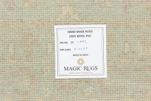 Muted Teal Floral Transitional 3X8 Oriental Runner Rug