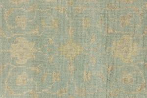Muted Teal Floral Transitional 3X8 Oriental Runner Rug