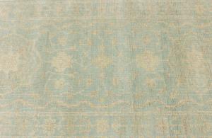 Muted Teal Floral Transitional 3X8 Oriental Runner Rug