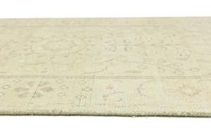 Muted Light Green Floral 3X5 Transitional Oriental Round Rug