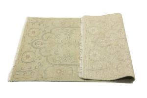 Muted Light Green Floral 3X5 Transitional Oriental Round Rug