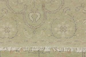 Muted Light Green Floral 3X5 Transitional Oriental Round Rug