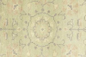 Muted Light Green Floral 3X5 Transitional Oriental Round Rug