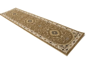 Brown Floral Oriental Style 3X11 Machine-Made Runner Rug