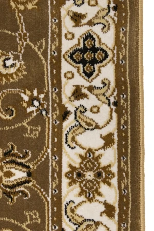 Brown Floral Oriental Style 3X12 Machine-Made Runner Rug