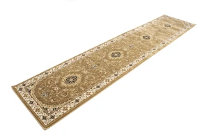 Brown Floral Oriental Style 3X12 Machine-Made Runner Rug