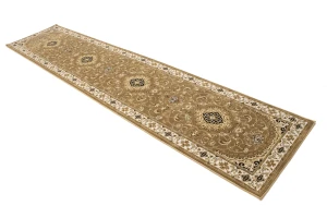 Brown Floral Oriental Style 3X12 Machine-Made Runner Rug