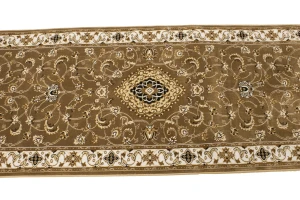 Brown Floral Oriental Style 3X12 Machine-Made Runner Rug