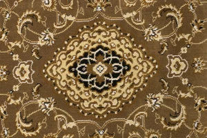 Brown Floral Oriental Style 3X12 Machine-Made Runner Rug