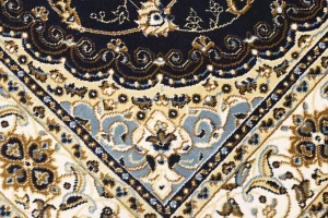 Navy Floral Oriental Style 4X6 Machine-Made Rug