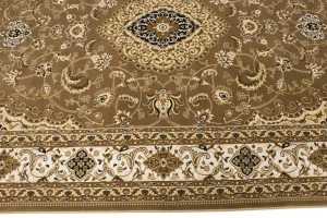 Brown Floral Oriental Style 5X8 Machine-Made Rug