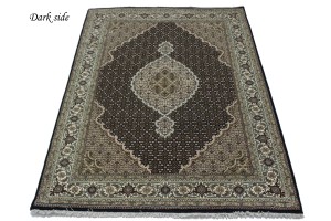Black Floral 6X8 Tabriz Fish Mahi Oriental Rug