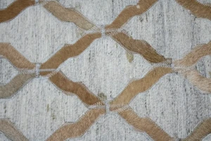 Gray Geometric 4X6 Cowhide Patchwork Modern Rug