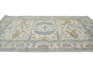 Cream Floral Traditional 8X10 Casual Oushak Oriental Rug