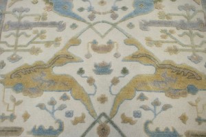 Cream Floral Traditional 8X10 Casual Oushak Oriental Rug