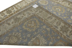 Slate Grey Floral 8X10 Oushak Chobi Oriental Rug