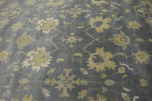 Slate Grey Floral 12X16 Oushak Chobi Oriental Rug