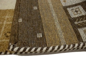 Multicolored Tribal Bordered 4X6 Indo-Gabbeh Oriental Rug