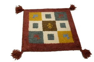 Multicolored Tribal Modern 1'4X1'4 Indo-Gabbeh Oriental Square Rug